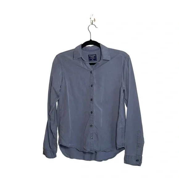 Abercrombie & Fitch Blue Gray Button Down Utility Shirt Xsmall Women’s - Picture 10 of 10